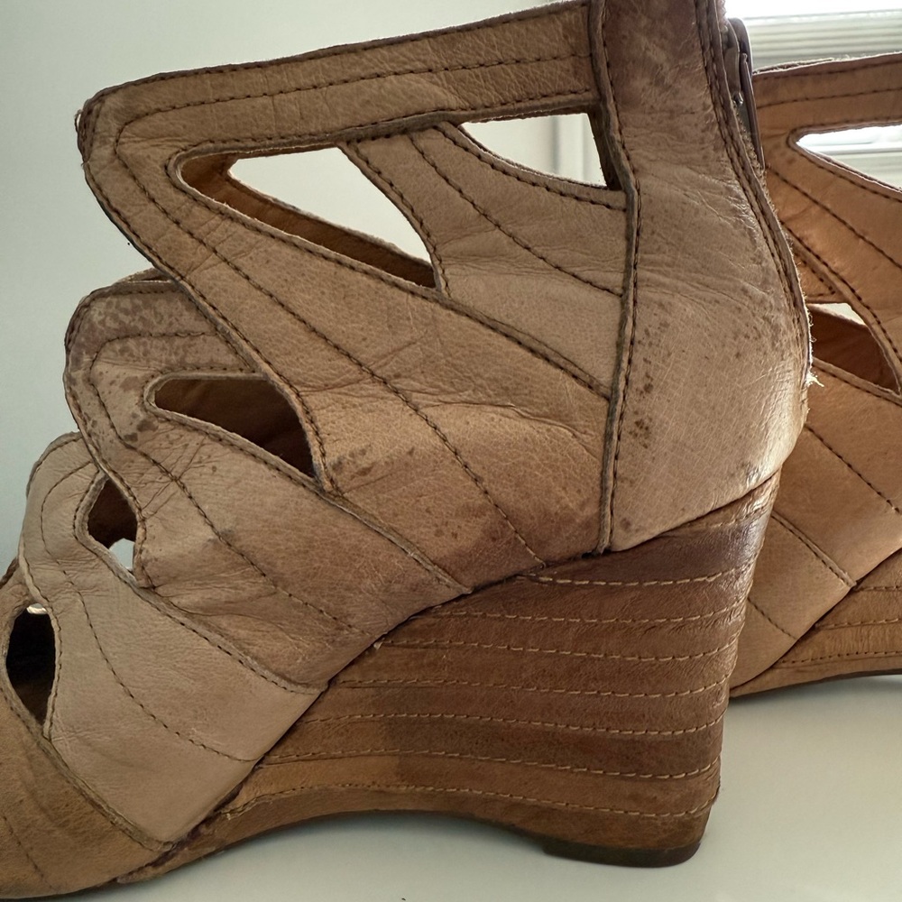Miz Mooz Beige Wedge Sandals